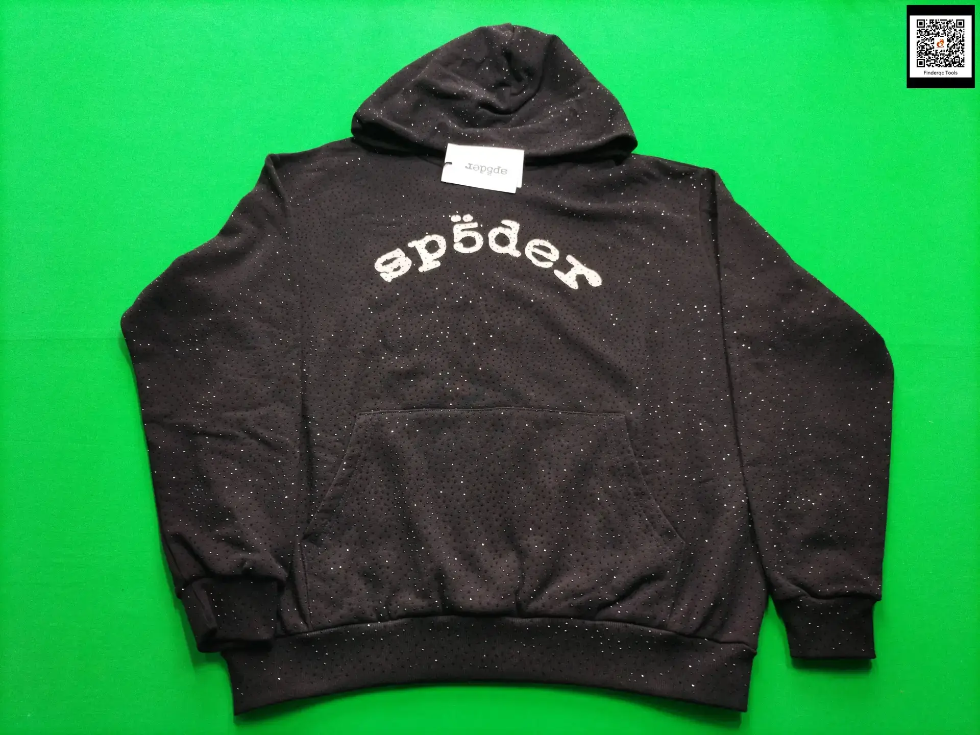 High-Quality Cross-Border Original Sp5Der Hot Diamond Sweatshirt Heavy Velvet Couple Hoodie Cross-Border Sweatshirt