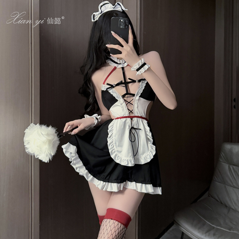 Fairy Sexy Lingerie Halloween Pure Lust Style Uniform Temptation Sexy No-Take-Off Maid Passion Suit Qqny600