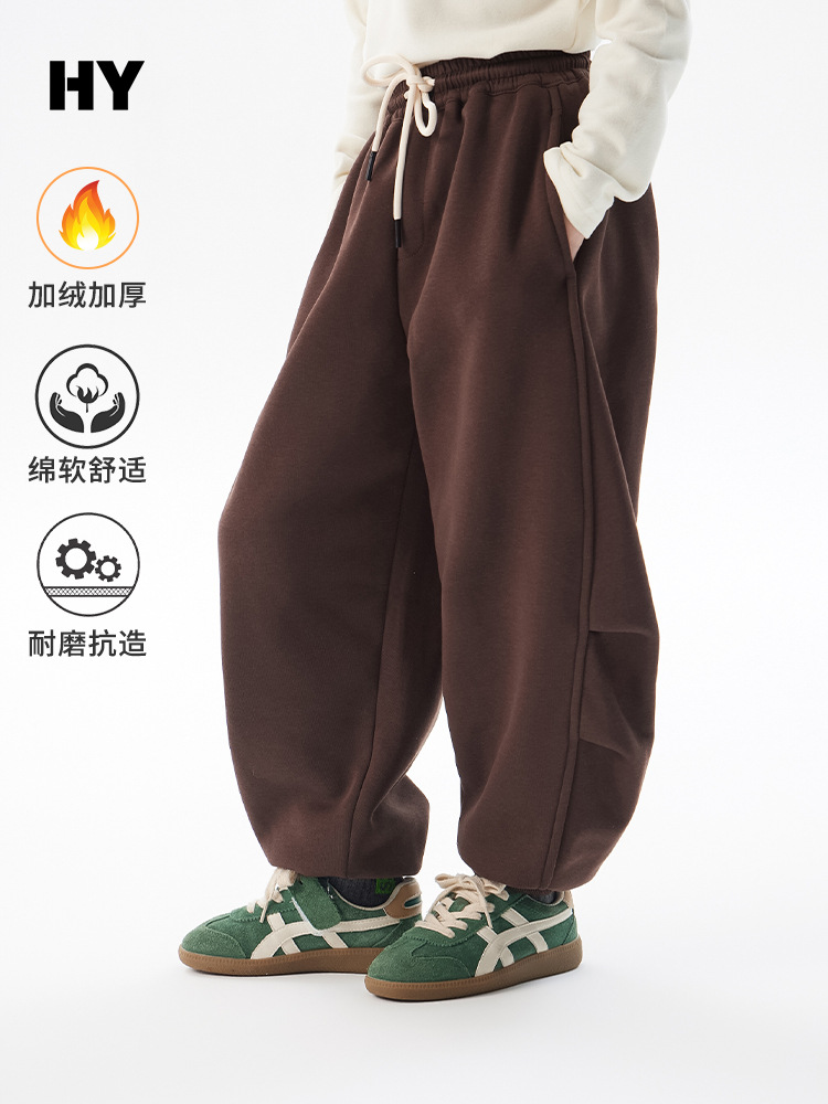 Children's Fleece-Lined Thickened Pants 2026 Winter New Korean Style Girls' Integrated Fleece Sweatpants for Older Kids Autumn and Winter Long Pants