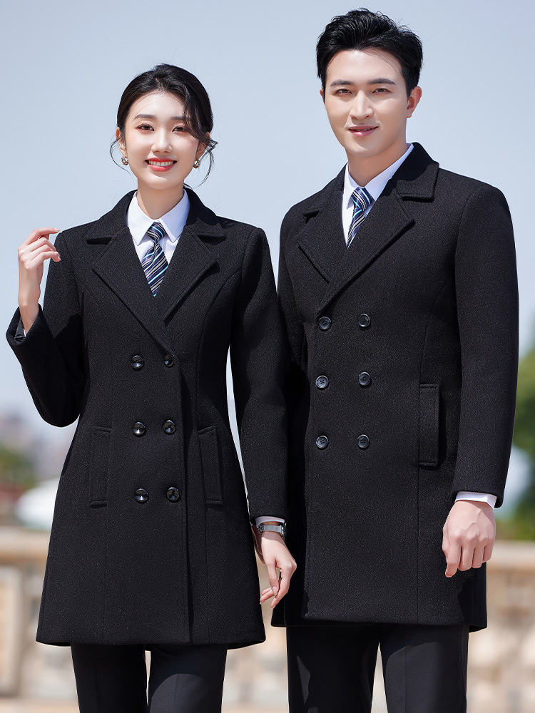 Professional Woolen Coat Thickened Woolen Coat Work Clothes 2024 New Small Men's and Women's Mid-length Frock