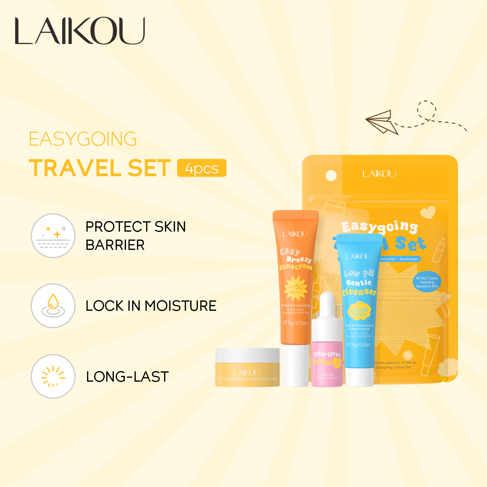 Cross-border New Lecco Ceramide Travel Pack 4-piece Mini Skin Care suit Facial Care Factory in stock