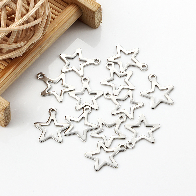 Stainless Steel Five-pointed Star Pendant Personality Trendy Necklace Bracelet Waist Chain Clothing Chain Star Pendant Jewelry Accessories diy