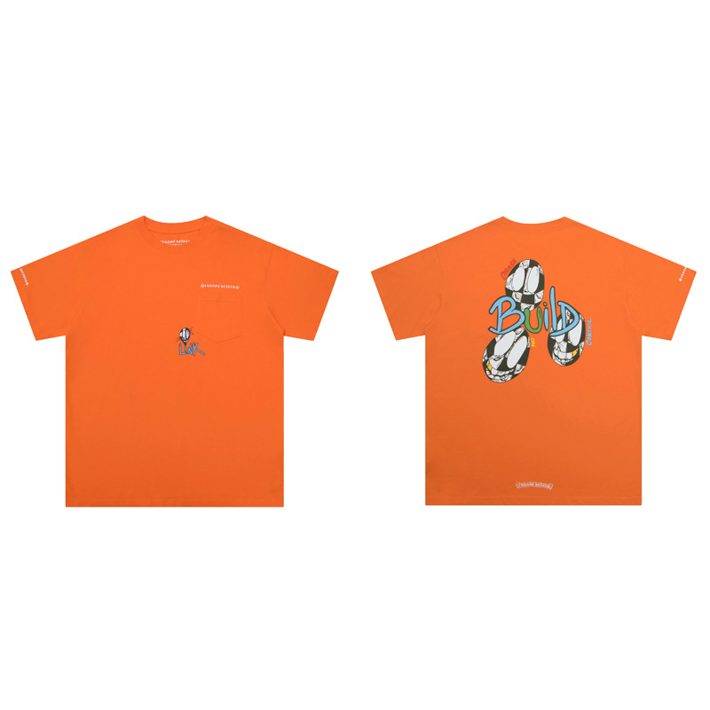 Cross-Border High Version Chrome Hearts Matty Boy Graffiti Short-Sleeved Trendy Brand Round Neck New Product