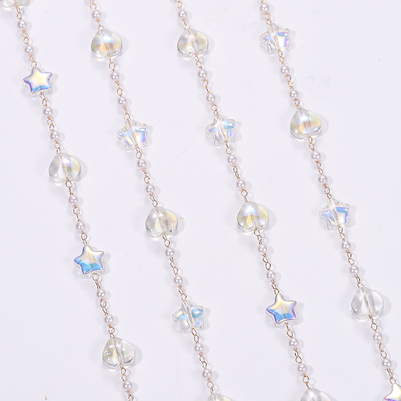 DIY Jewelry Chain Color Preservation Pearl Crystal Chain Small Fresh Angle Star Chain Necklace Bracelet Jewelry Accessories Material