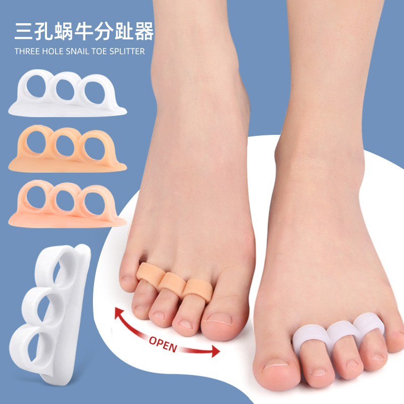 3-Hole Bunion Corrector for Overlapping Toes, Hammer Toe Separator, Orthopedic Correction for Bent and Deformed Toes