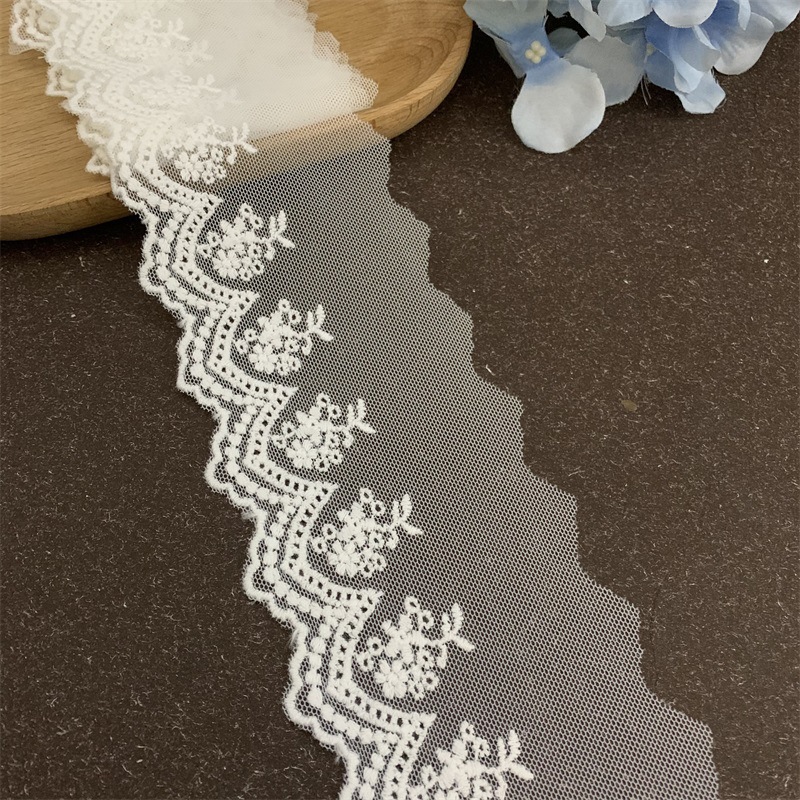 Classic Cuff Skirt Mesh Gauze Cotton Embroidered Lace Children's Clothing Women's Clothing Dress Lace Accessories Width 7cm