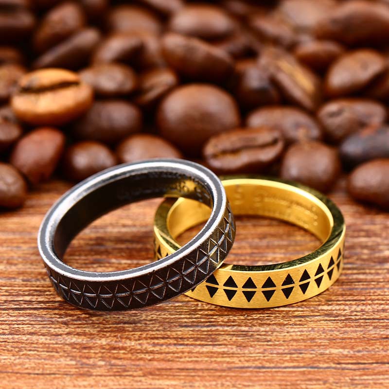 SHANGLUISHIHUI Japan Takahashi Shield Etched Serrated Tattoo Totem Ring for Men and Women Trendy Brand Simple Ring
