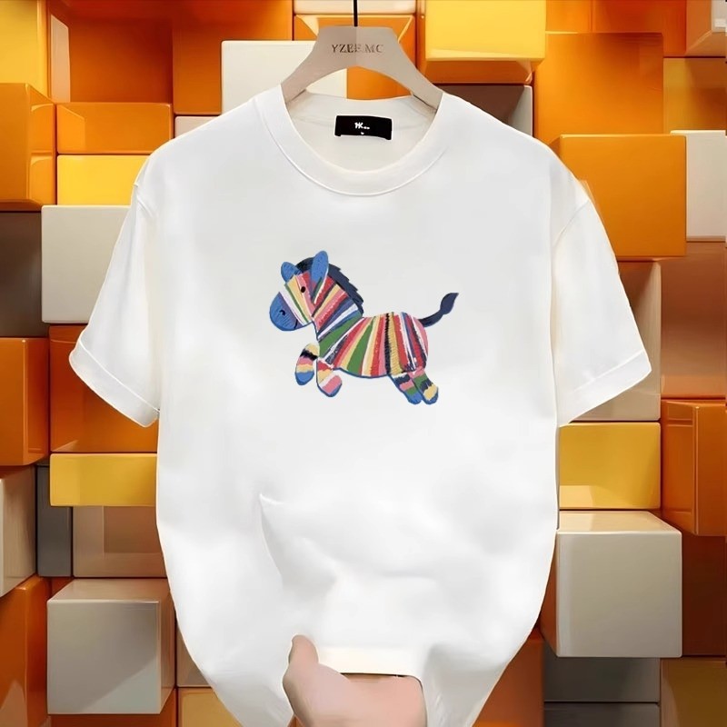 T-Shirt for Men, High-Quality Heavyweight Pure Cotton Short-Sleeved T-Shirt for Students, Men and Women, Trendy Brand, Stylish Street Style, Loose Round Neck Top