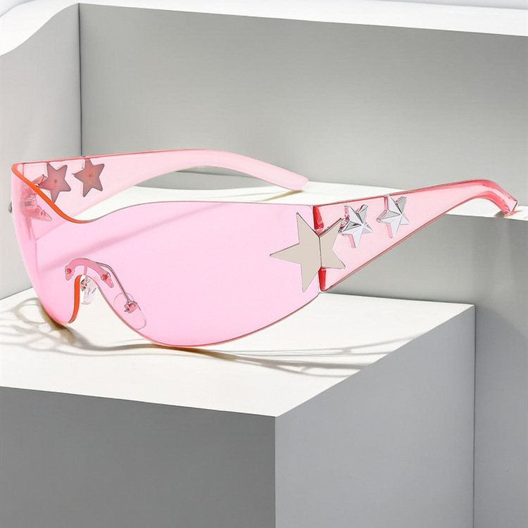 New Fashion Square frameless y2g hot girl five-pointed star European and American catwalk light luxury sunglasses ins Internet celebrity sunglasses fashion