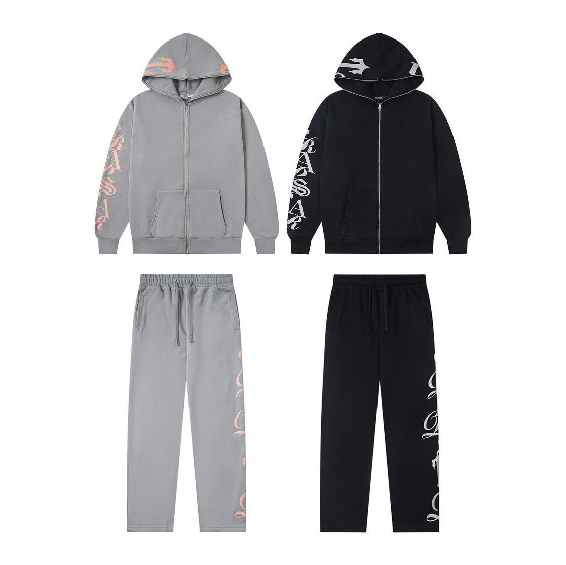 Trapstar Devil's Claw Print Cardigan Sweatshirt Sweatpants Plus Velvet Loose Casual Sports Trendy Brand Men's and Women's Suit