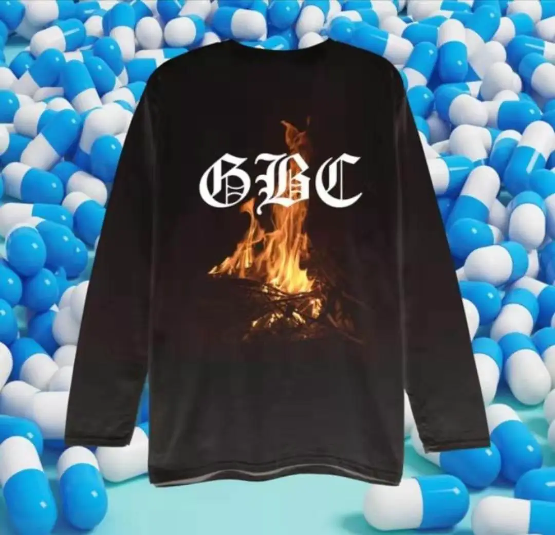 [Ready Stock] Lil Peep Xsusboy Flame Letter Print Long-Sleeved T-Shirt Thin Cotton Sweatshirt Beautiful Trend