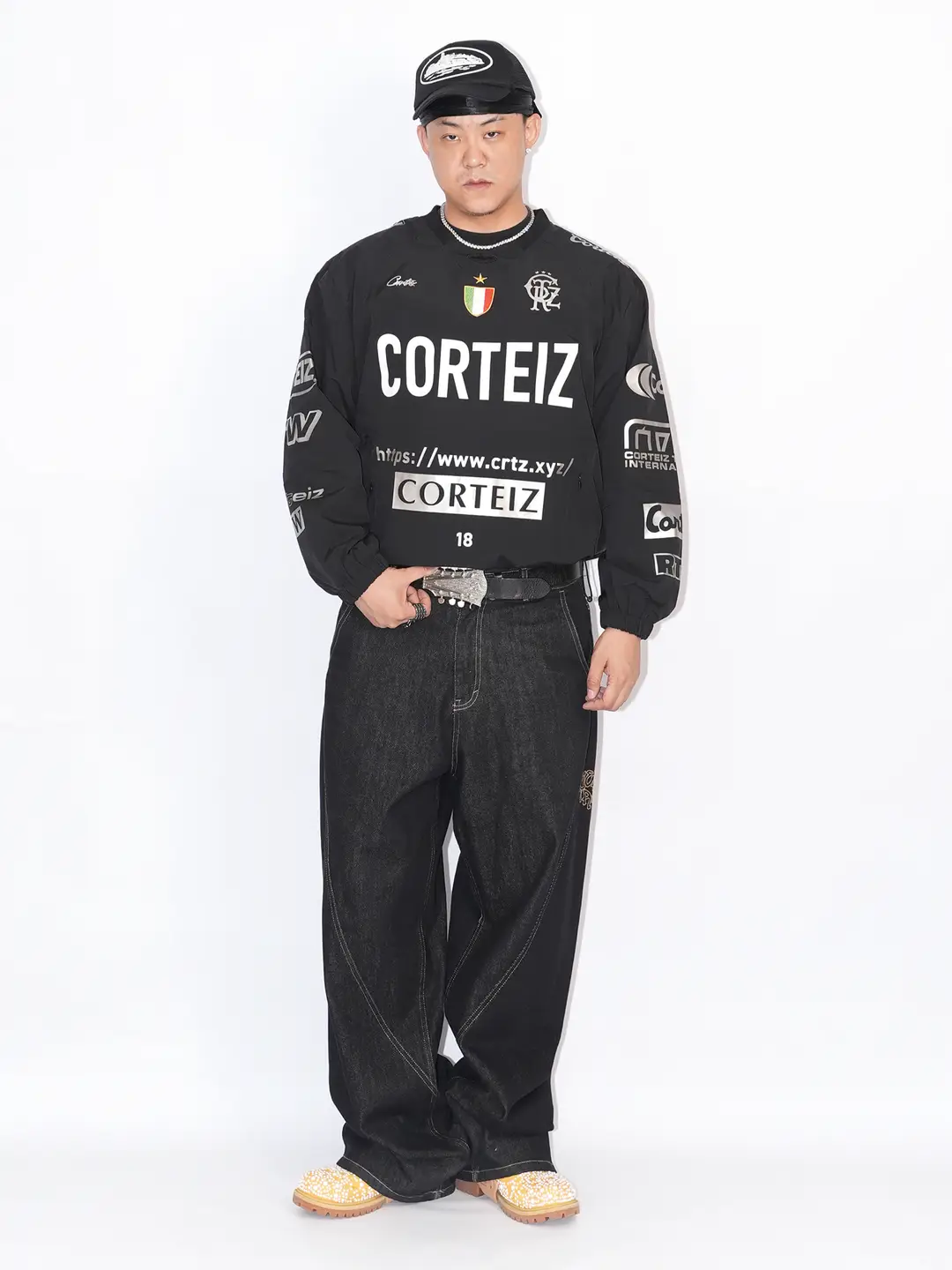 In-Stock Corteiz Alcatraz Ice Hockey Jacket Boxyfit Short Wide American Hip-Hop Cleanfit