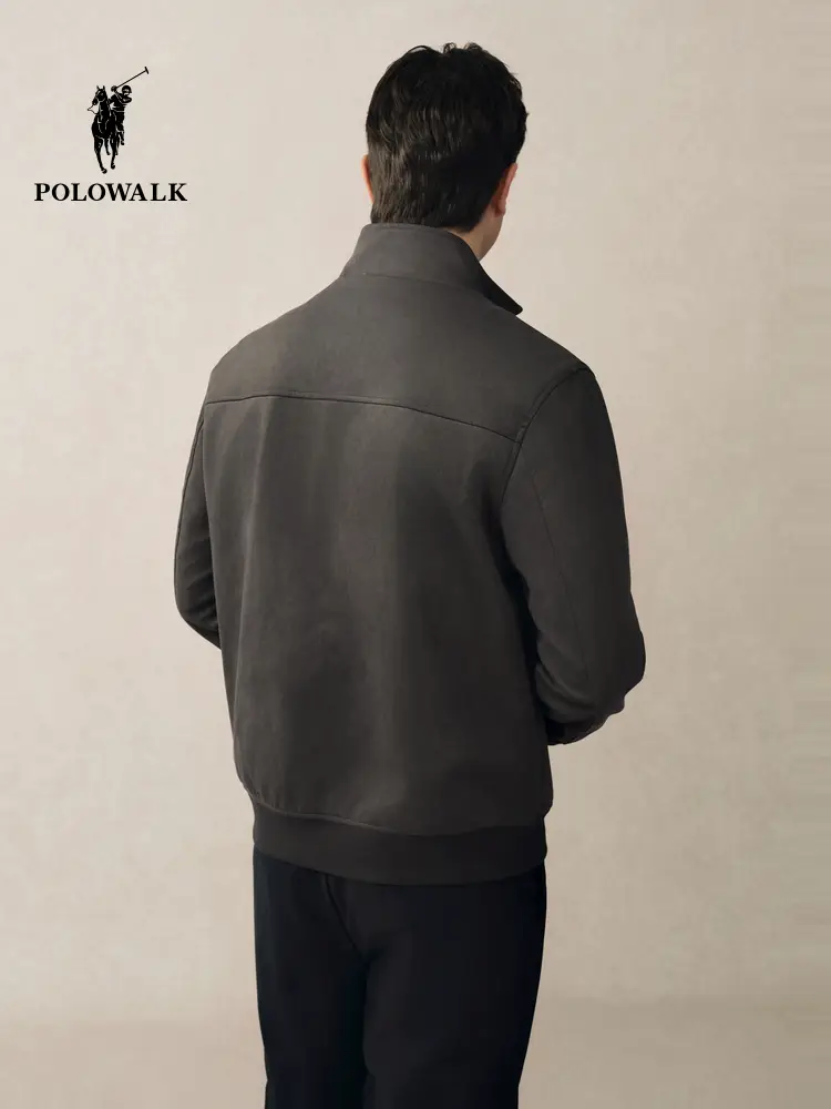 Polowalk Stand Collar Outwear Men's 2025 Spring New Business Casual Work Clothing Outwear Flight jacket