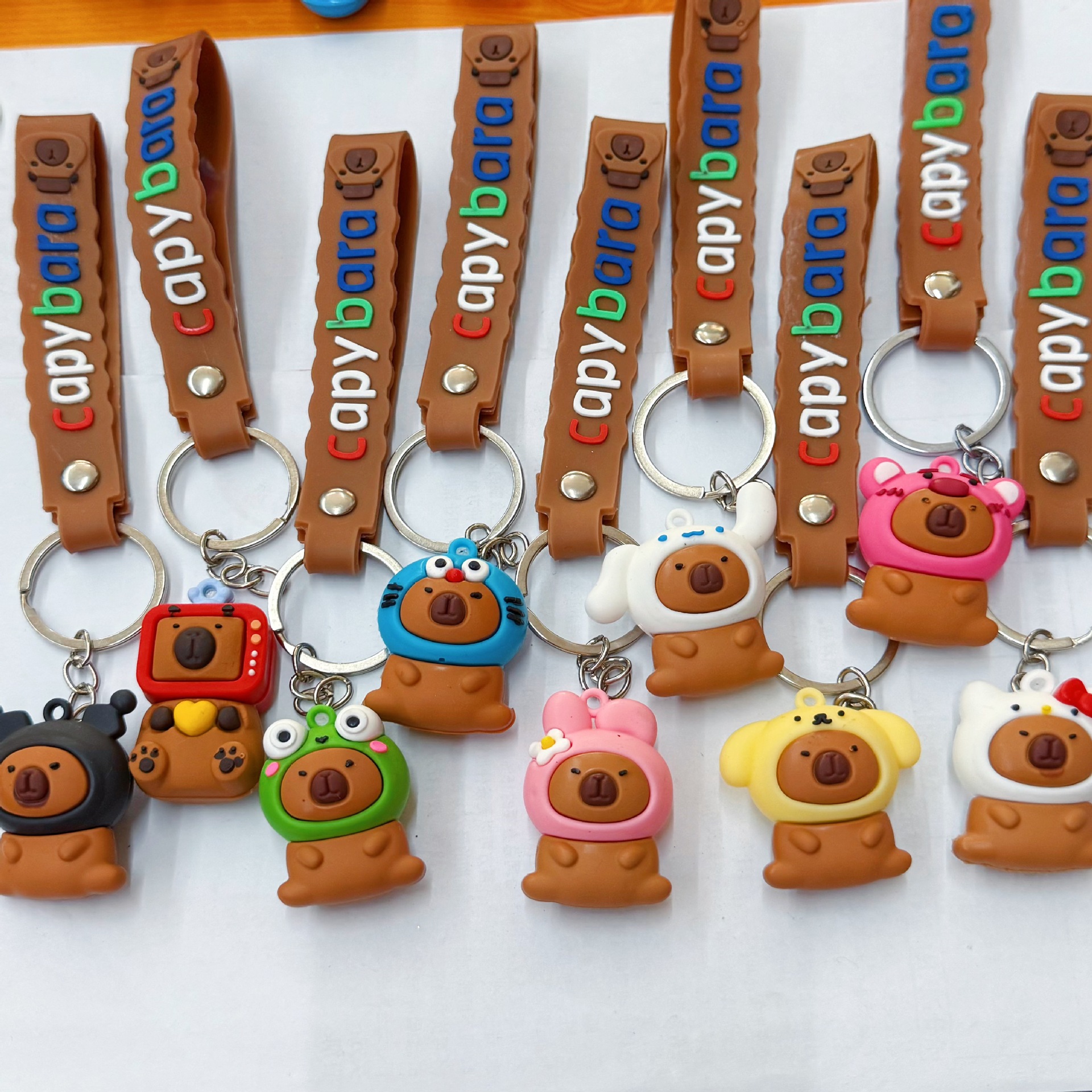New Pvc Silicone Capybara Keychain Creative Trendy 3D Doll Student Backpack Pendant Small Gift