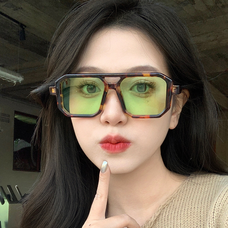 Fresh Mint Green Aviator Sunglasses UV400 Anti-UV Niche Myopia Sunglasses Sunglasses