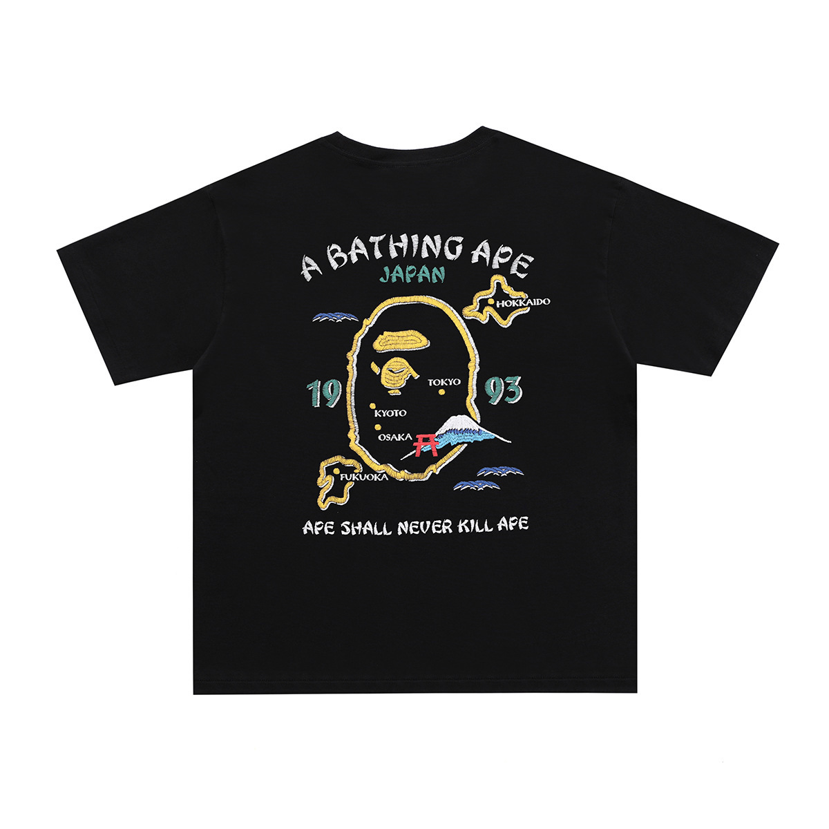 BAPE Ape Head Line Japanese Street Fashion Brand New Foreign Trade Fit Amazon plus size Short-sleeved T-shirt