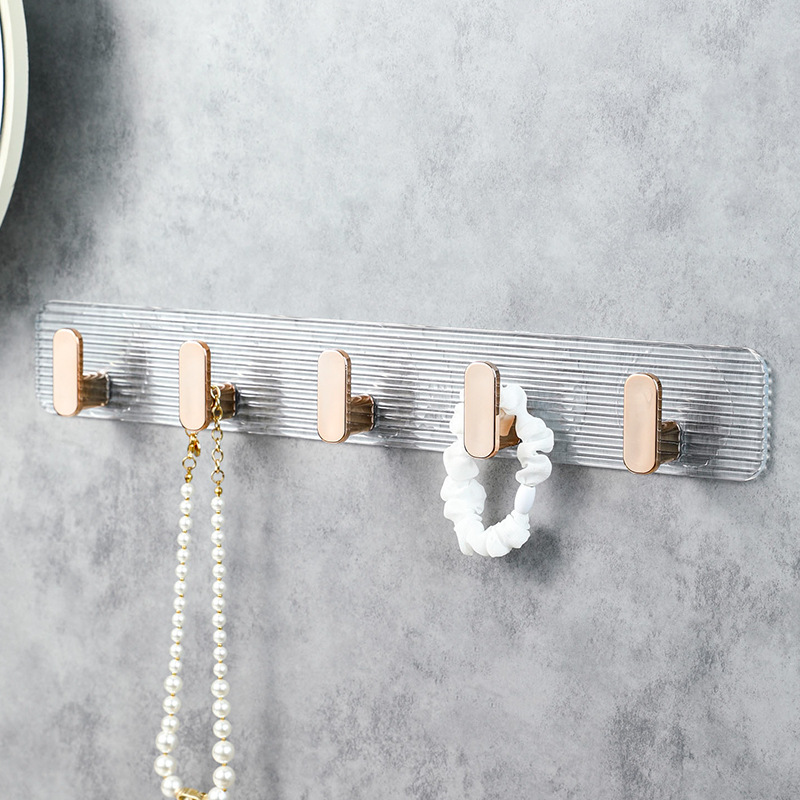 Acrylic Strong Adhesive Hook Wall-Mounted Entryway Clothes Hanger Bathroom Toilet Coat Storage Rack