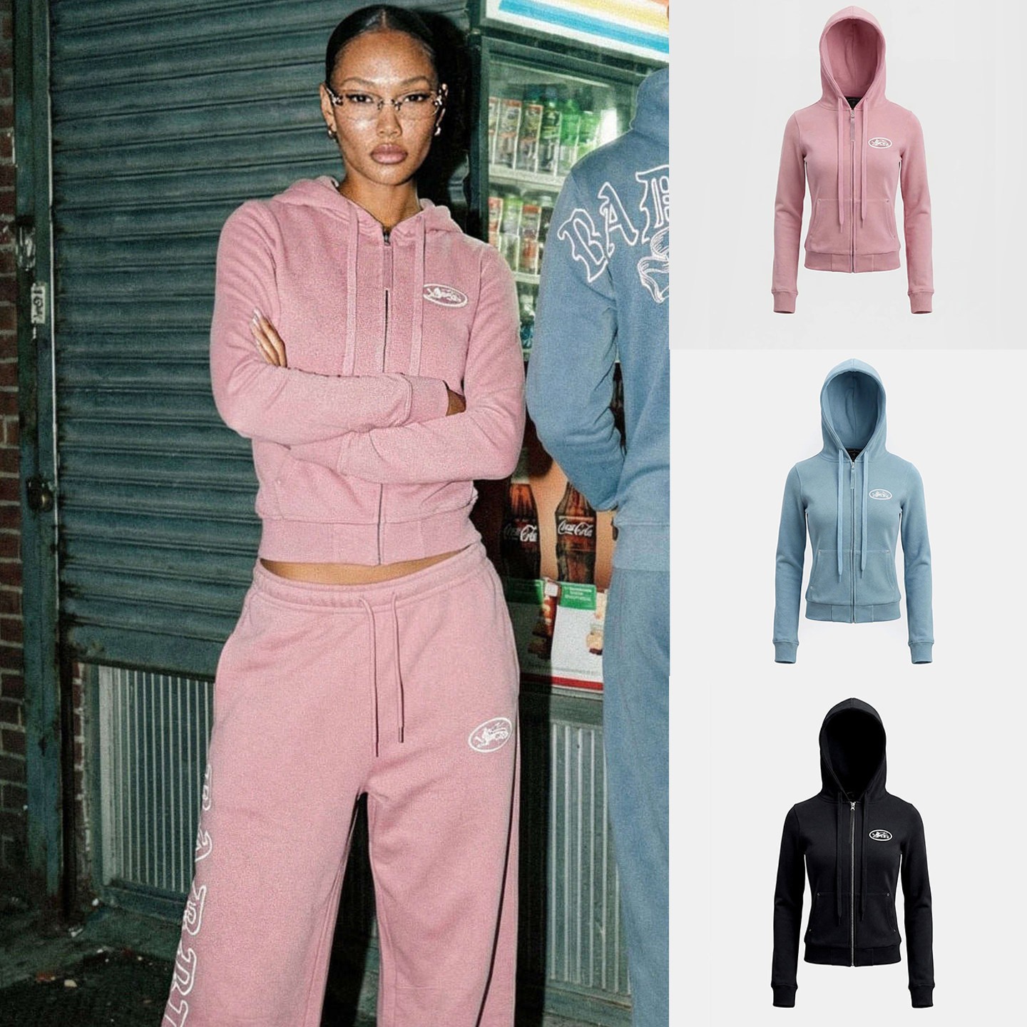 Badblood Bcac Series American-Style Spicy Girl Hooded Sweatshirt Loose Casual Niche Jacket Top Sports Set