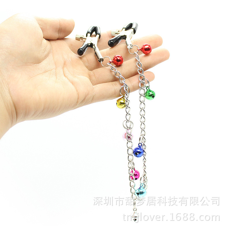 Long chain color Bell breast clip female flirting masturbation breast clip couple sexy sex happy device wholesale