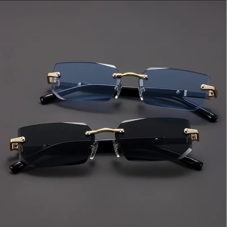 New Arrival Frameless Fashion Sunglasses European and American Trendy Cut-Edge Sunglasses Personalized Jelly Color Sunglasses Frameless Sunglasses