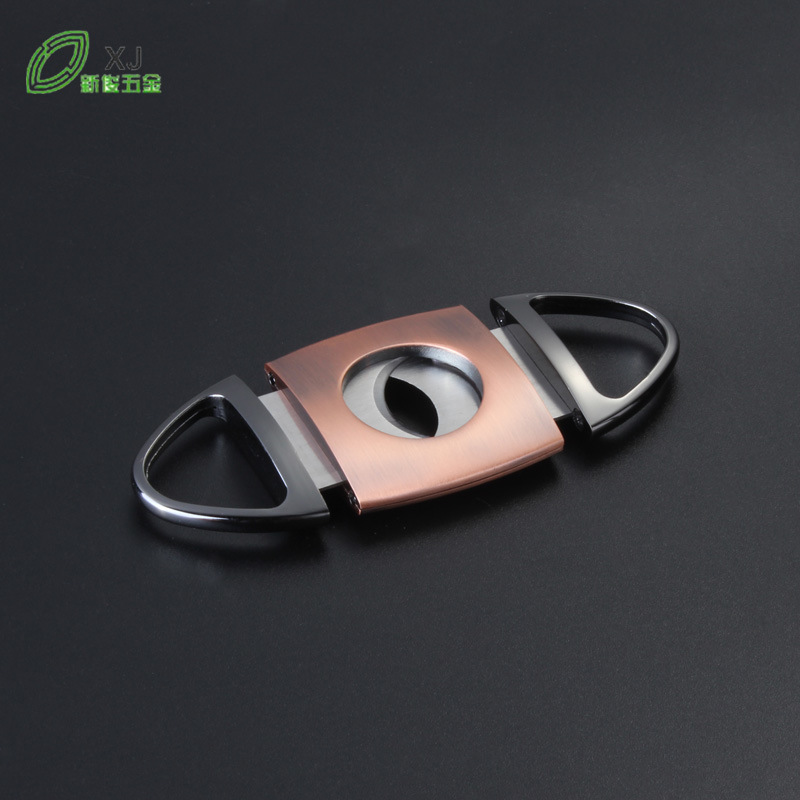 Rose Gold Brushed Stainless Steel Cigar Scissors Simple Portable Zinc Alloy Cigar Scissors Factory Direct Supply