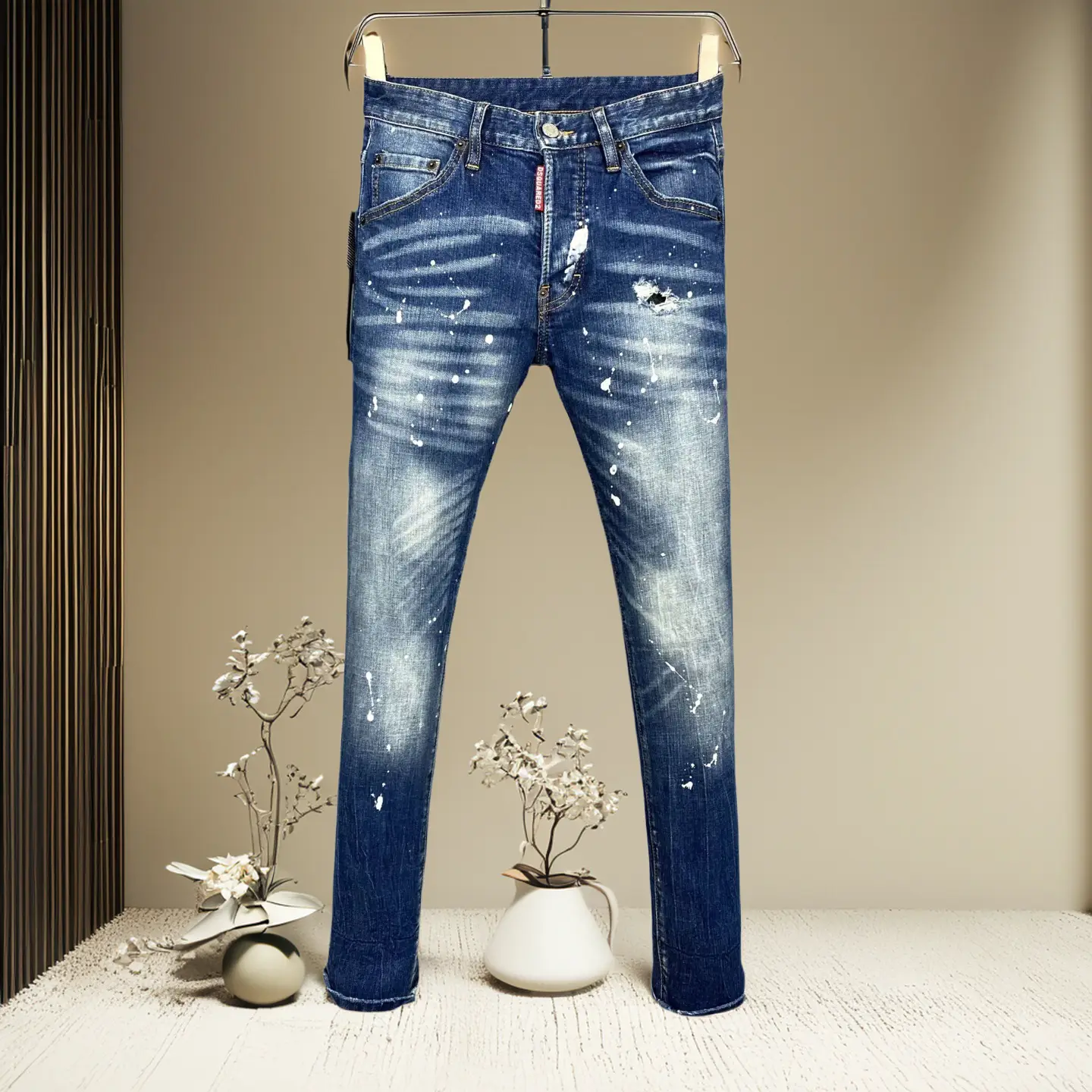 Dsquared2 Denim 2025 New arrival hole Trendy d2 square d2 men's silm leggings direct sales