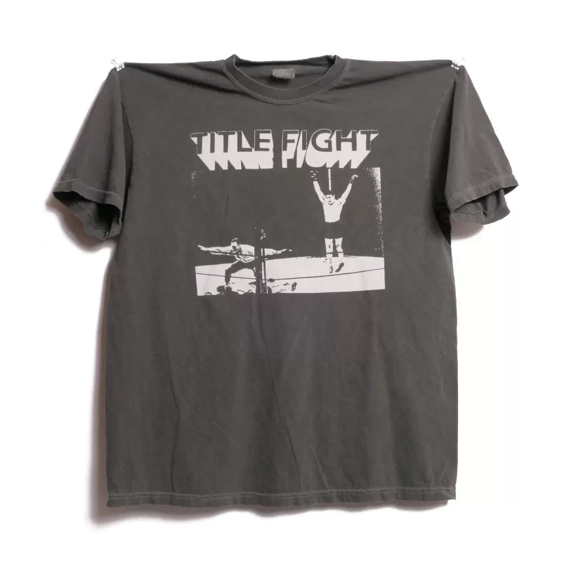 25 Summer Title Fight Championship Hardcore Punk Rock Band American European and American Light Water Washed Short sleeved T-shirt