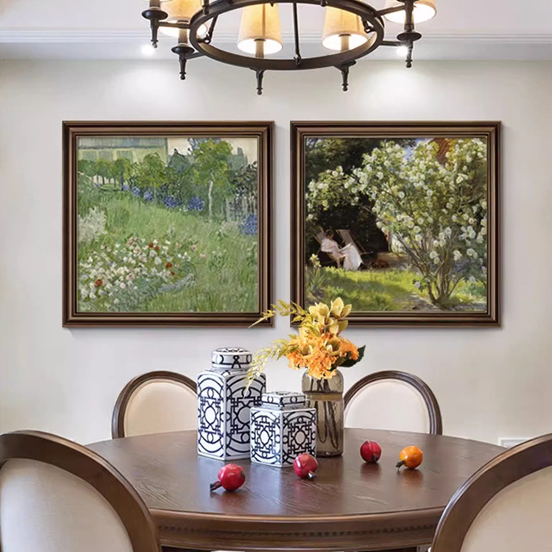 Monet painting American decorative painting Restaurant Hotel B & B van Gogh world famous painting bedside retro living room mural