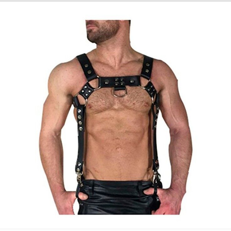European and American Fashion Street Shackle Belt Strap Bar Night Performance Sexy PU Suspender Strap Belt Belt