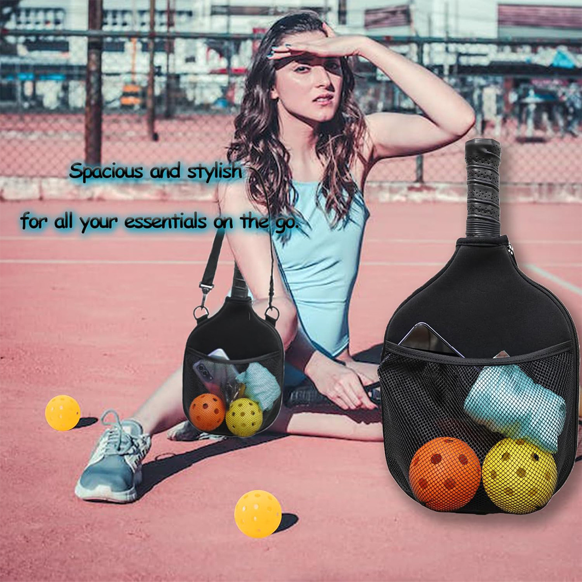 Customized Pickleball Bag, Outdoor Sports Shoulder Crossbody Racket Cover, Beach Tennis Bag, Diving Fabric Table Tennis Bag