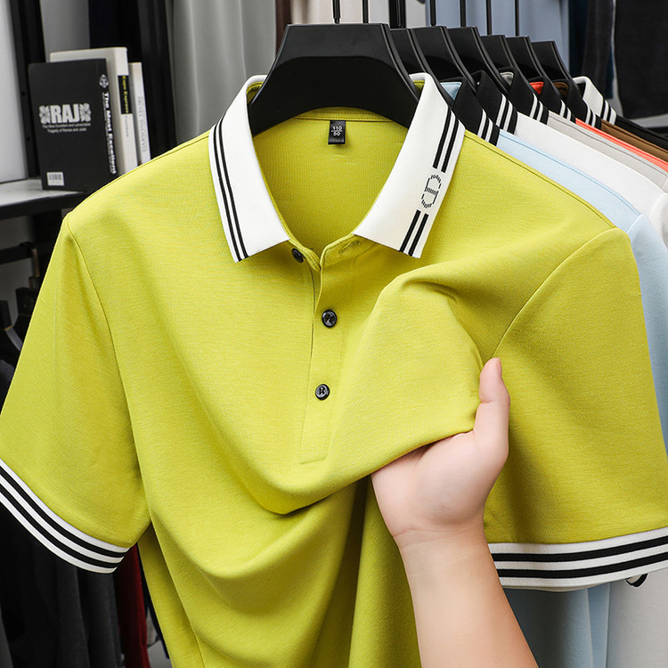 Summer New Cotton Short-Sleeved Polo Shirt Men's Business Casual Thin Breathable Half-Sleeved T-Shirt Men's Tops