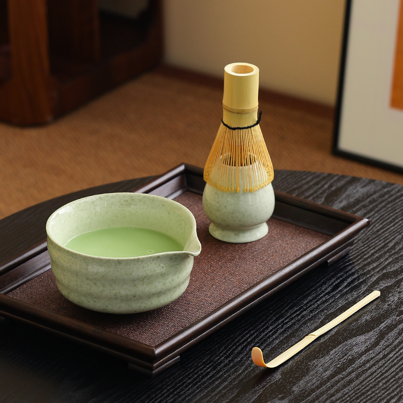 Matcha Bowl suit Ceramic Imitation Song Tea Point Tea Tool BaiBen Li Color Glaze Matcha Japanese Mixer Tea Point Tea