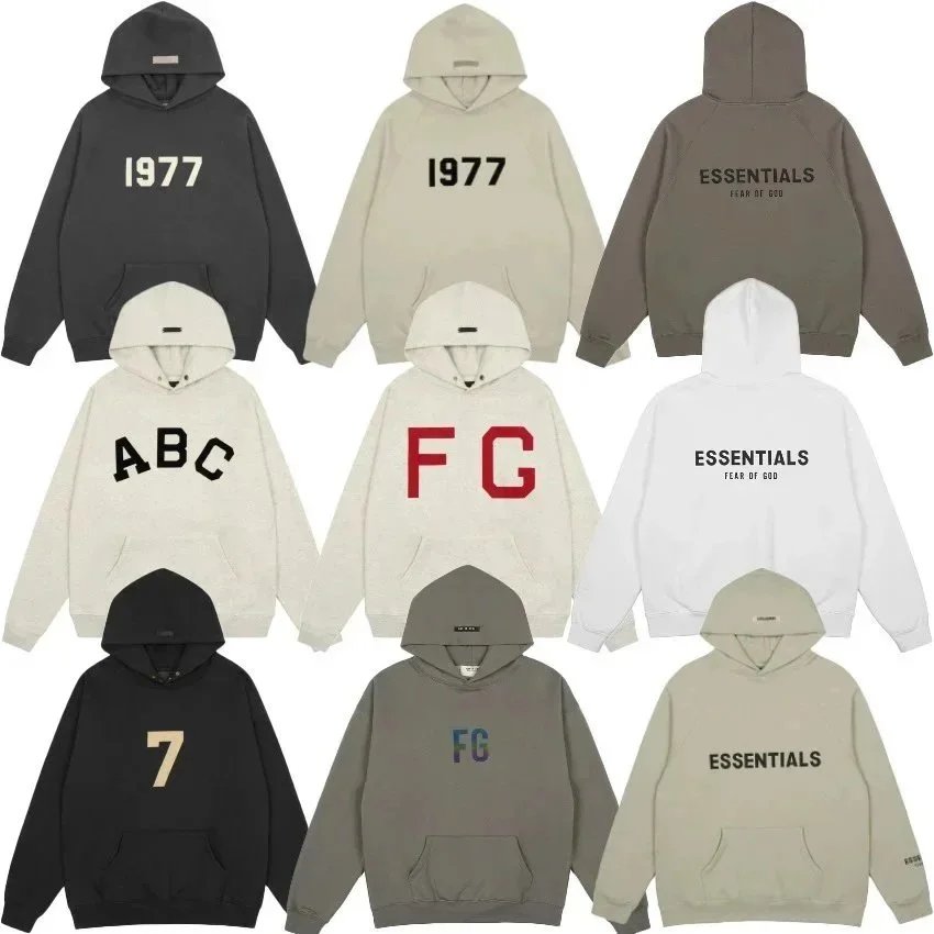 FOG dual-line ESSENTIALS heavyweight high-street streetwear hooded fleece sweatshirt, spring/autumn couple’s jacket for men and women.