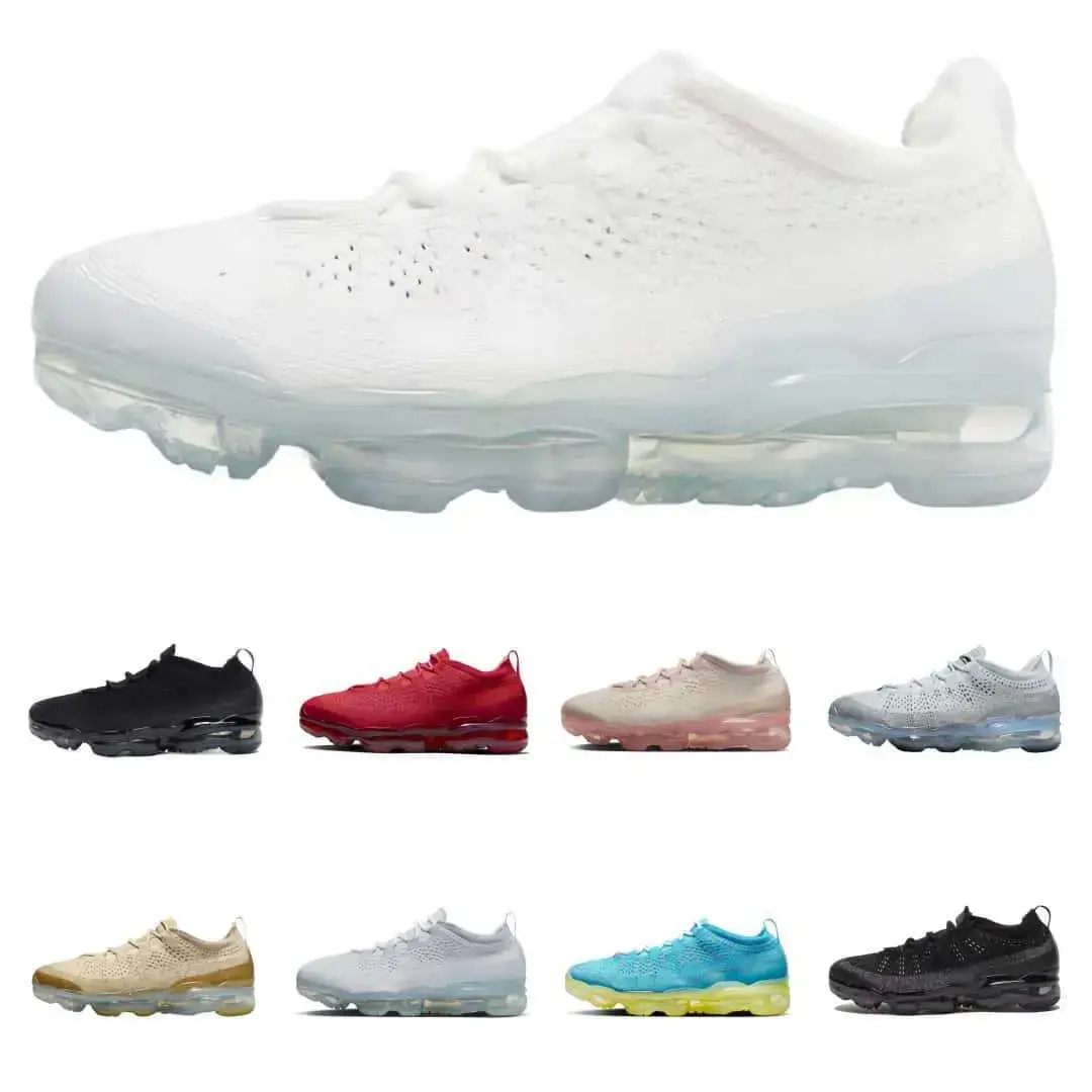 Putian Shoes 2023 Full Palm Large Air Cushion Shoes Women's Flying Wire Knitted Shoes Mesh Breathable Casual Shoes Foreign Trade Men's Shoes Cross-border