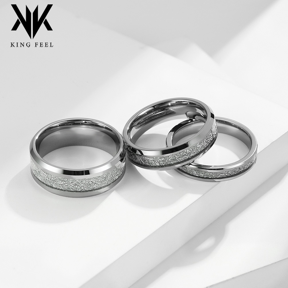 Cool and Neutral Style Tungsten Steel Inlaid Ice Silk Ring for Men and Women, Niche High-End Couple Tungsten Gold Ring for Proposal, Hand Jewelry