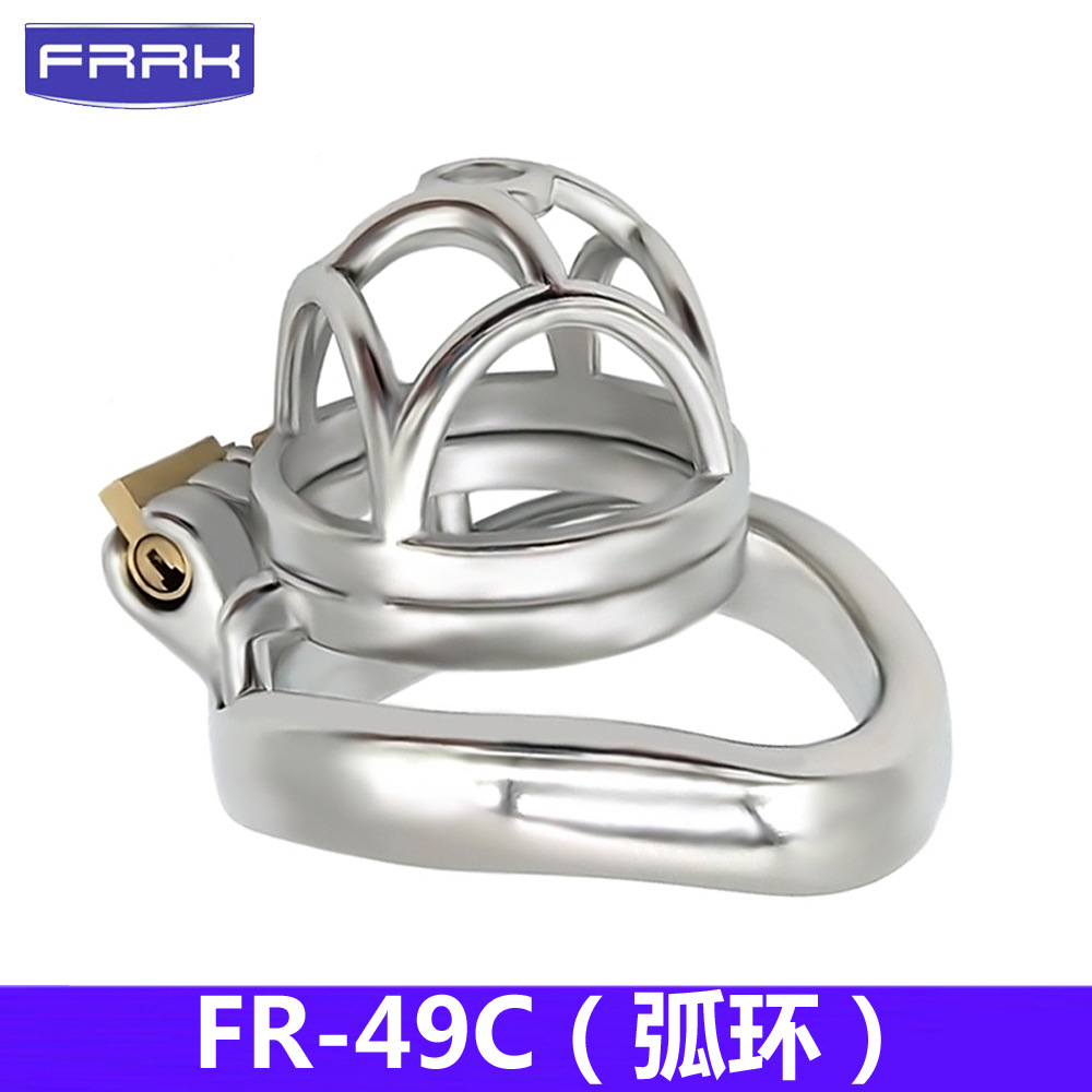 FRRK stainless steel chastity pants with male metal penis lock CB lock Birdcage chastity adult sex toy