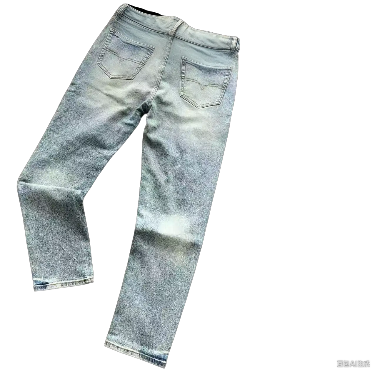 Brown paper brown block back pocket embroidered brown quarter shield light blue jeans 22091104
