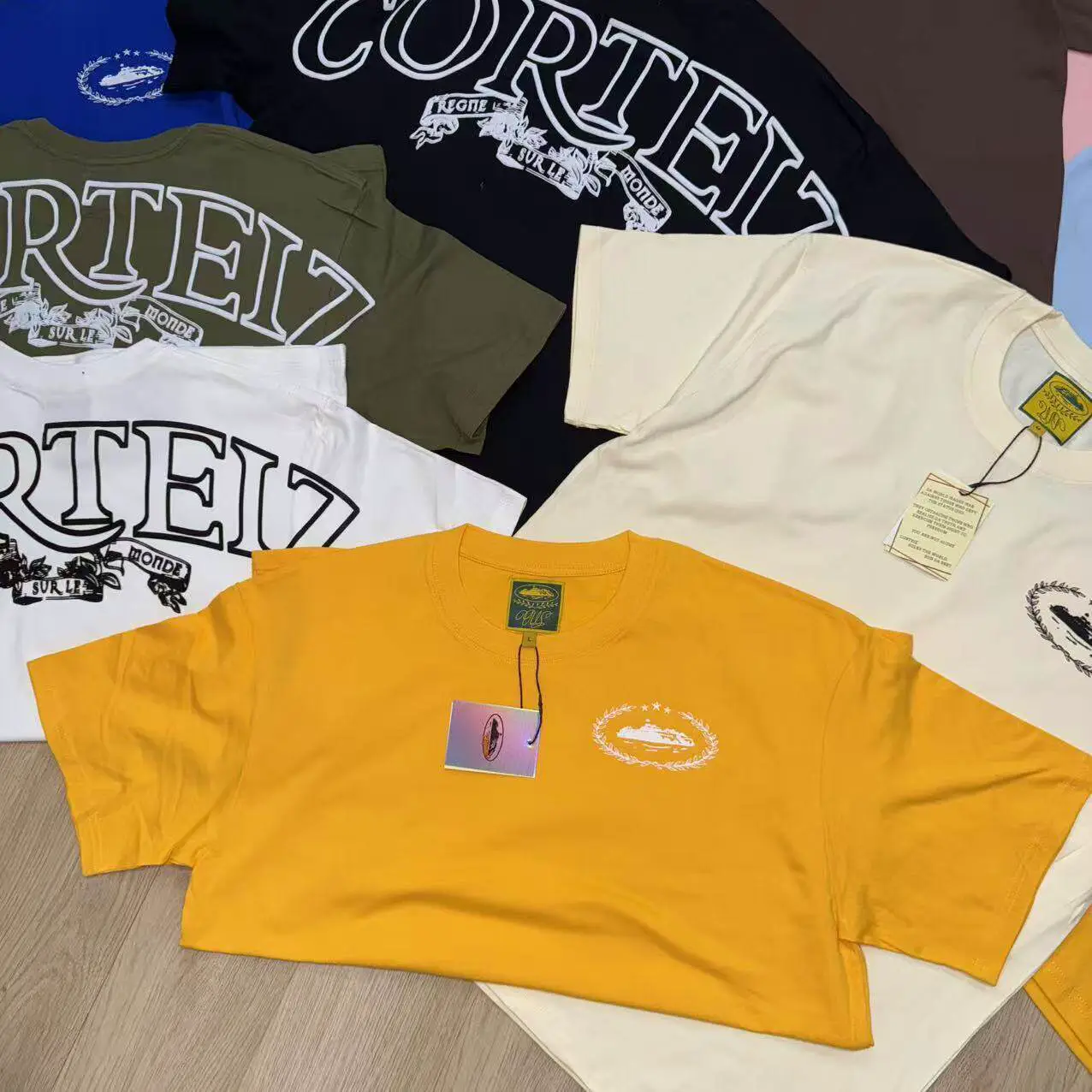 European and American Niche Fashion Brand Corteiz Alcatraz Print Short-Sleeve T-Shirt Street Style Loose Retro Casual Half-Sleeve New Label