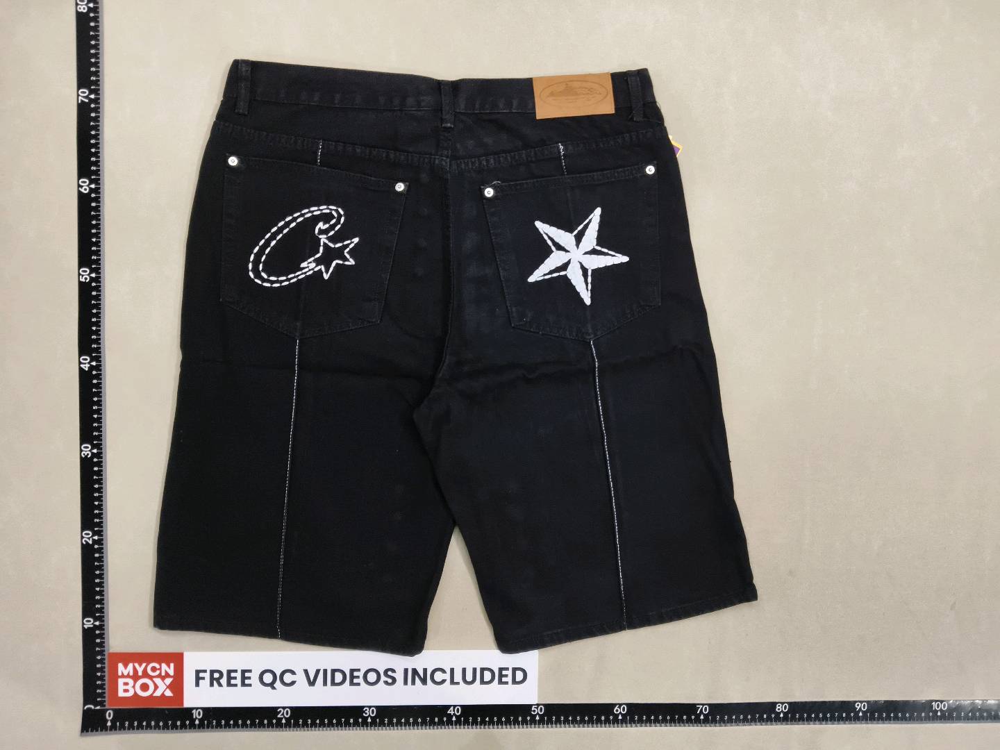 Denim Genes Black Star Embroidery Shorts QC