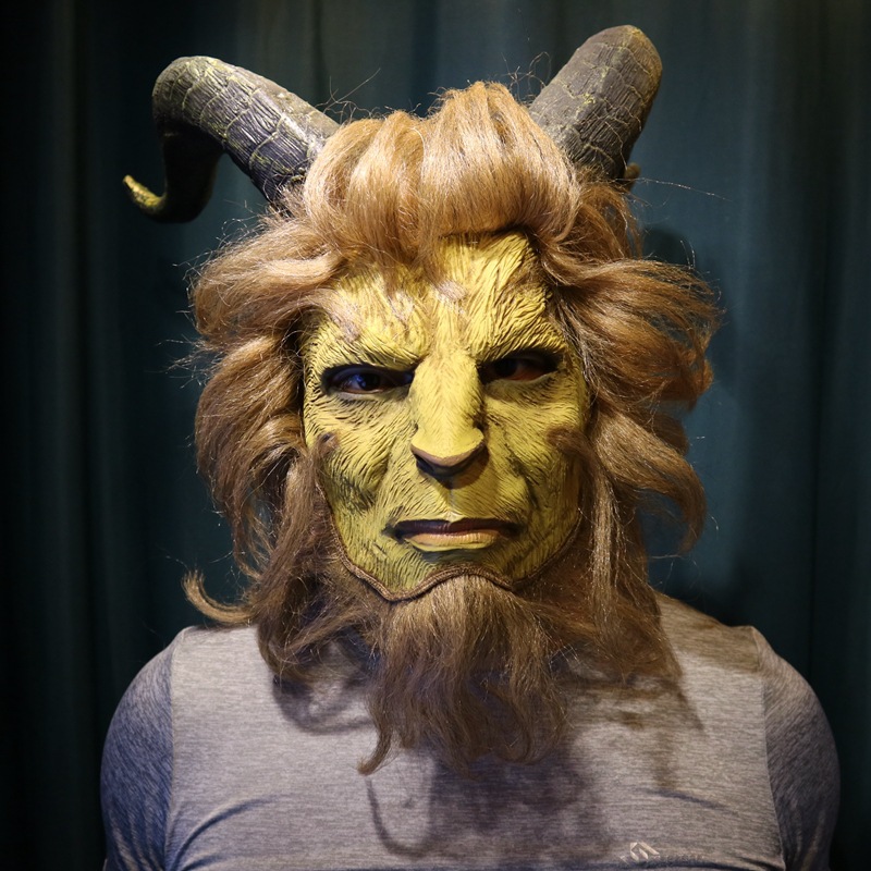 soulman/charming beauty and beast mask real person can wear film and television performance props Prince horror ghost mask