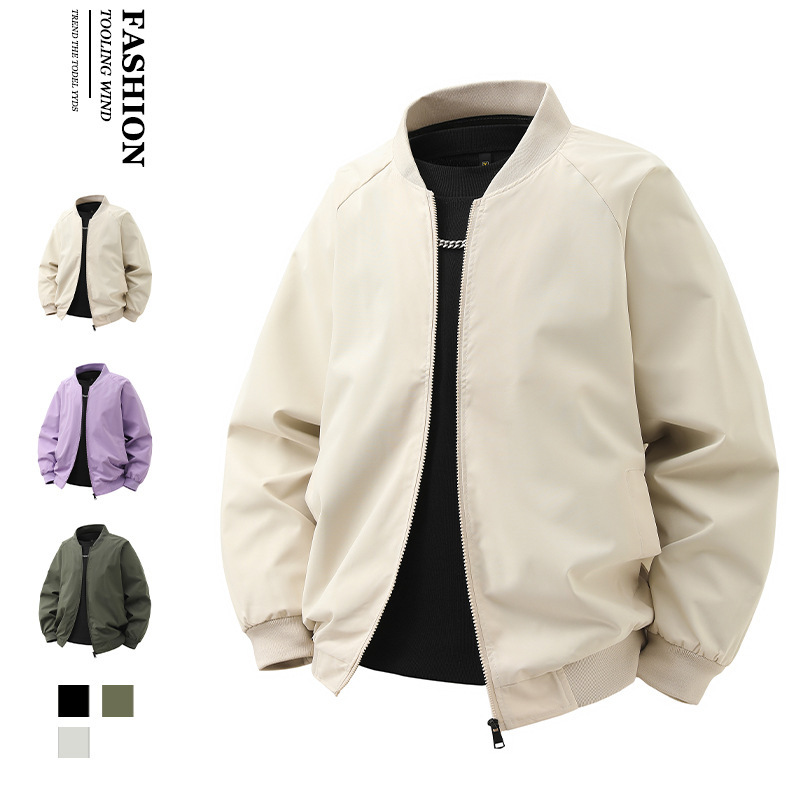 Cross-Border Foreign Trade Spring and Autumn American Style Pilot Jacket Men's Thin Trendy Brand Loose Coat Baseball Jacket Top Men
