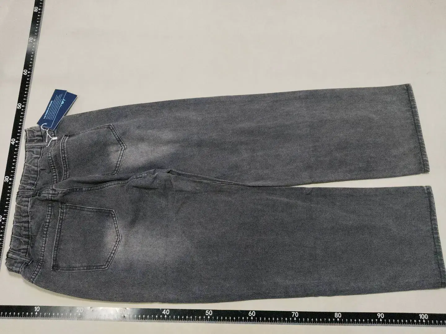 European and American Retro Smoky Grey Loose Waist Jeans Men and Women's Loose Straight Wide Leg Draping Pants