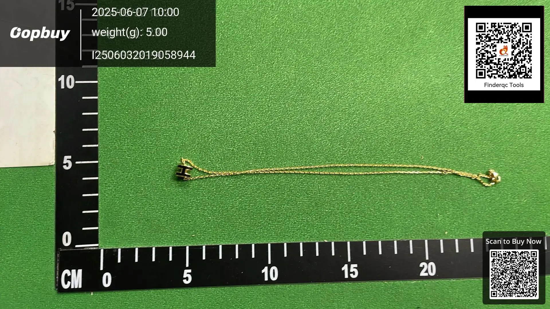 Gold necklace with H pendant