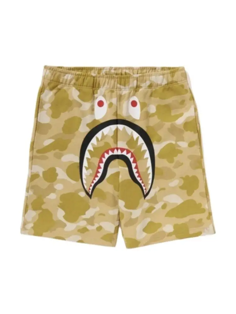 Mzc Shark New arrival Color camouflage Shark shorts men and women Loose Japanese style Trendy Casual cropped pants