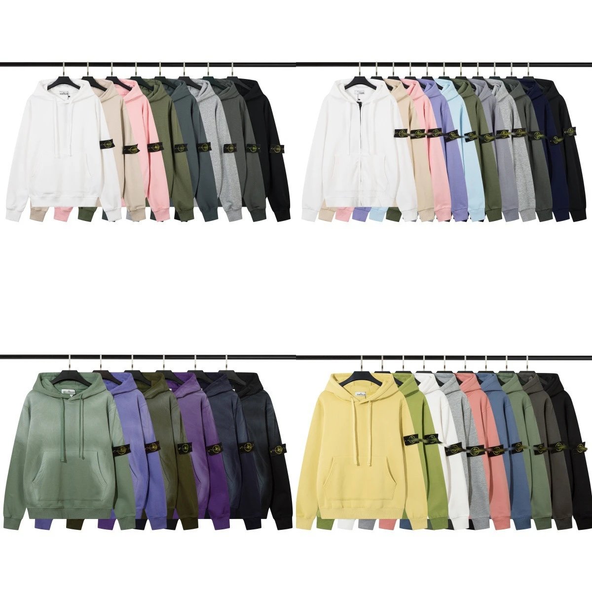 STONE 25SS high-end stone American trendy high street armband zipper cardigan sweater men's couple's coat island cotton