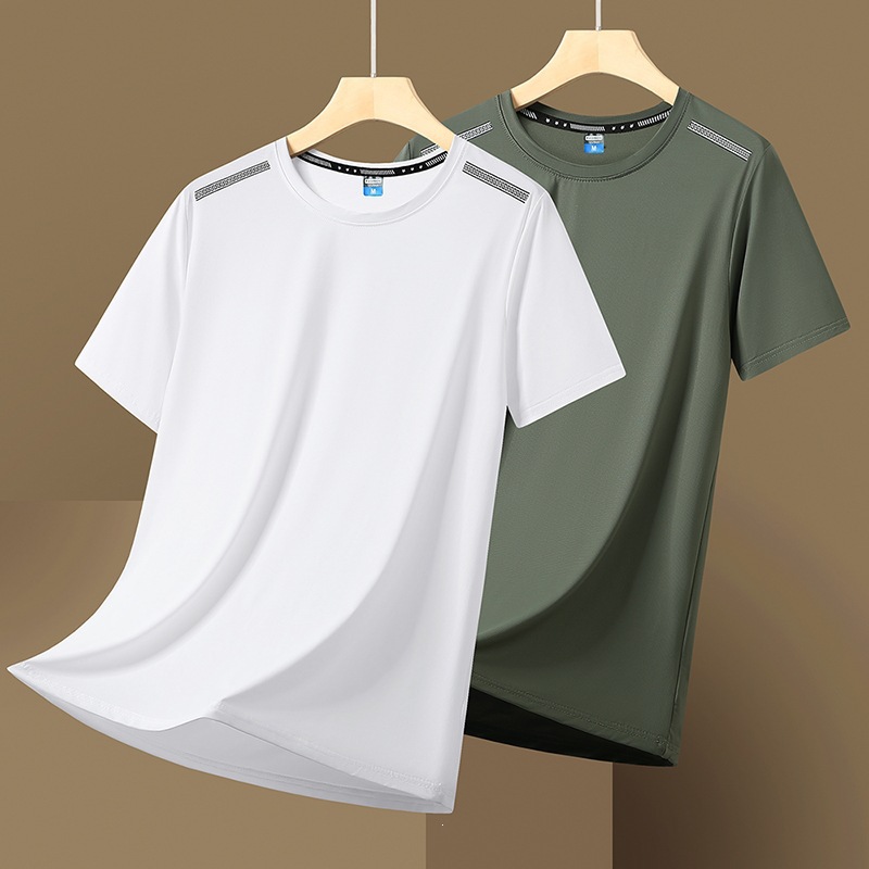 Diyu Shenlong Short-Sleeved Men's Summer Thin Large Size Ice Silk Breathable Loose Sports Half-Sleeved Casual T-Shirt Top for Men