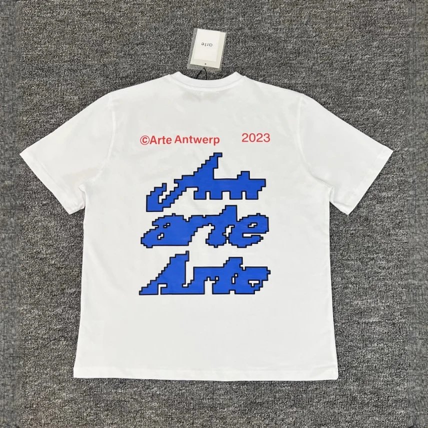 Cross-border foreign trade ARTE new style letter printing style personalized men and women's couples short-sleeved clothes ZD79Y Foto QC de WEIDIAN na Qualit.ly