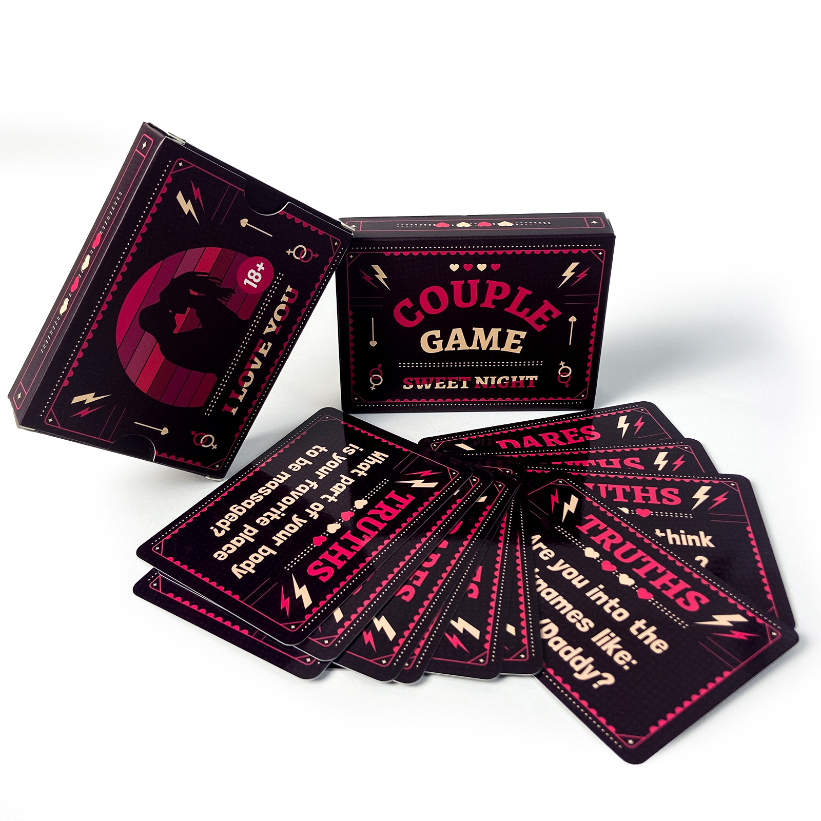 New 50 Fun Couple Cards pink Romantic Night Theme Game Card Ambiguous Interactive Game