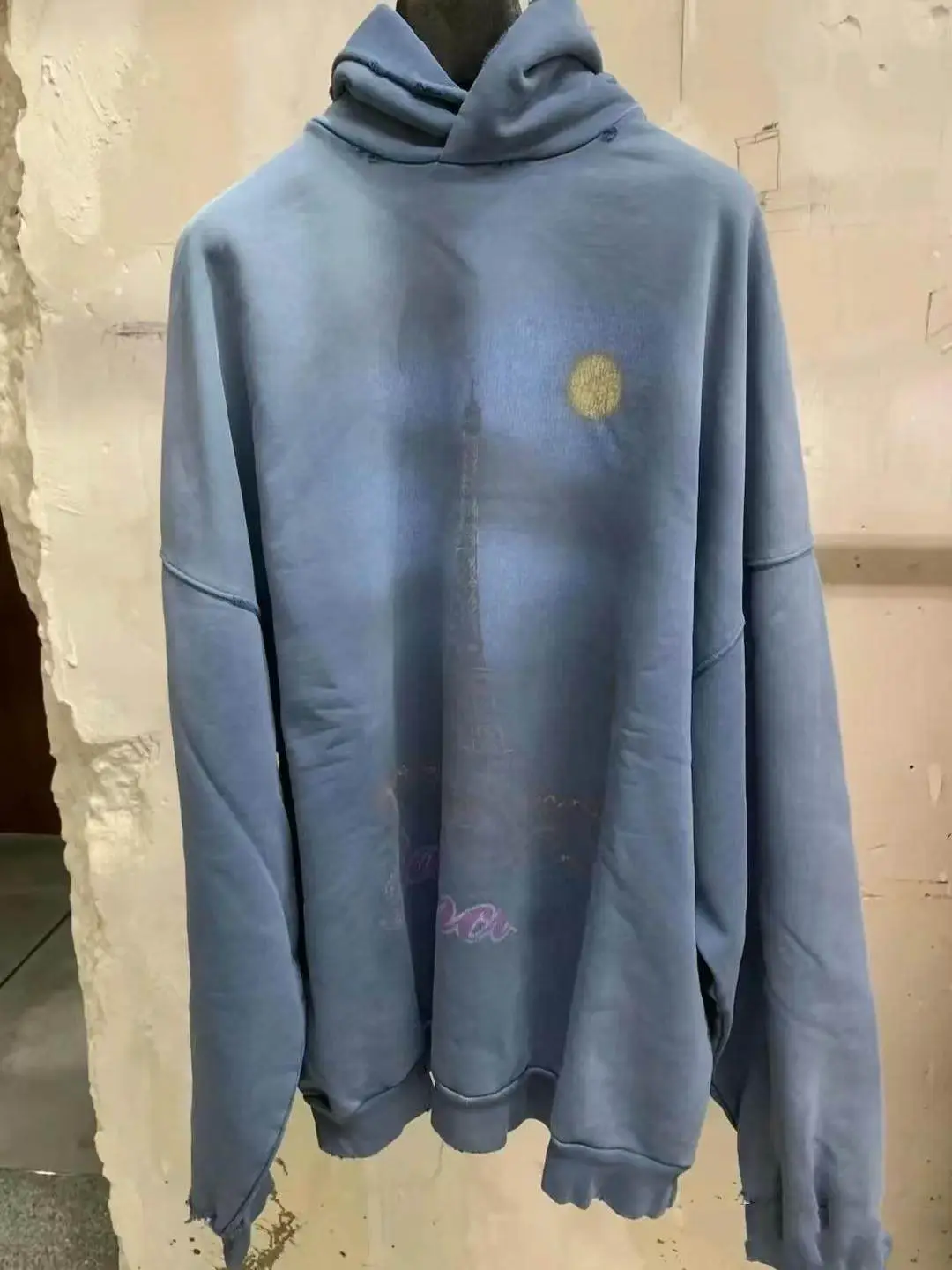 ceiling! 25ss Spring and Autumn New Parisian Style Trendy Upright Iron Tower Hole Wide Hoodie Hoodie Men and Women