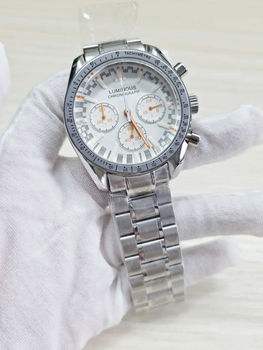 New 40mm Speedmaster Modified Quartz Watch Stainless Steel Case with Japanese Vk63 Movement Mineral Glass